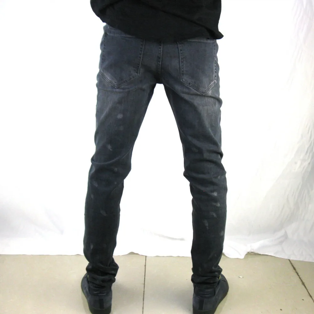 VFIVEUNFOUR Harajuku 2019 Men Casual Slim Jeans Stretch Vintage Damaged Knee Denim Jeans Elastic High Street Hole Slim Jeans 