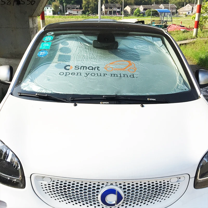 

Car Sun Shade Cover Portable Solar Reflective Silver Windowshield Sunshade Sun Block Protector Cover For Smart Fortwo Forfour