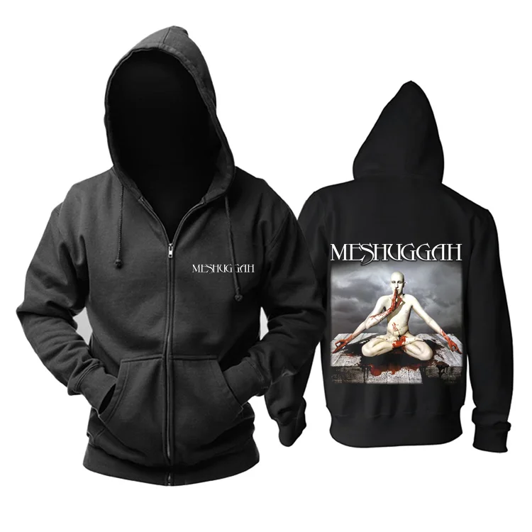 10 дизайнов толстовка на молнии шаманский монах змея Meshuggah рок толстовки куртка панк черный свитер в стиле хеви-метал для мужчин флис - Цвет: 1