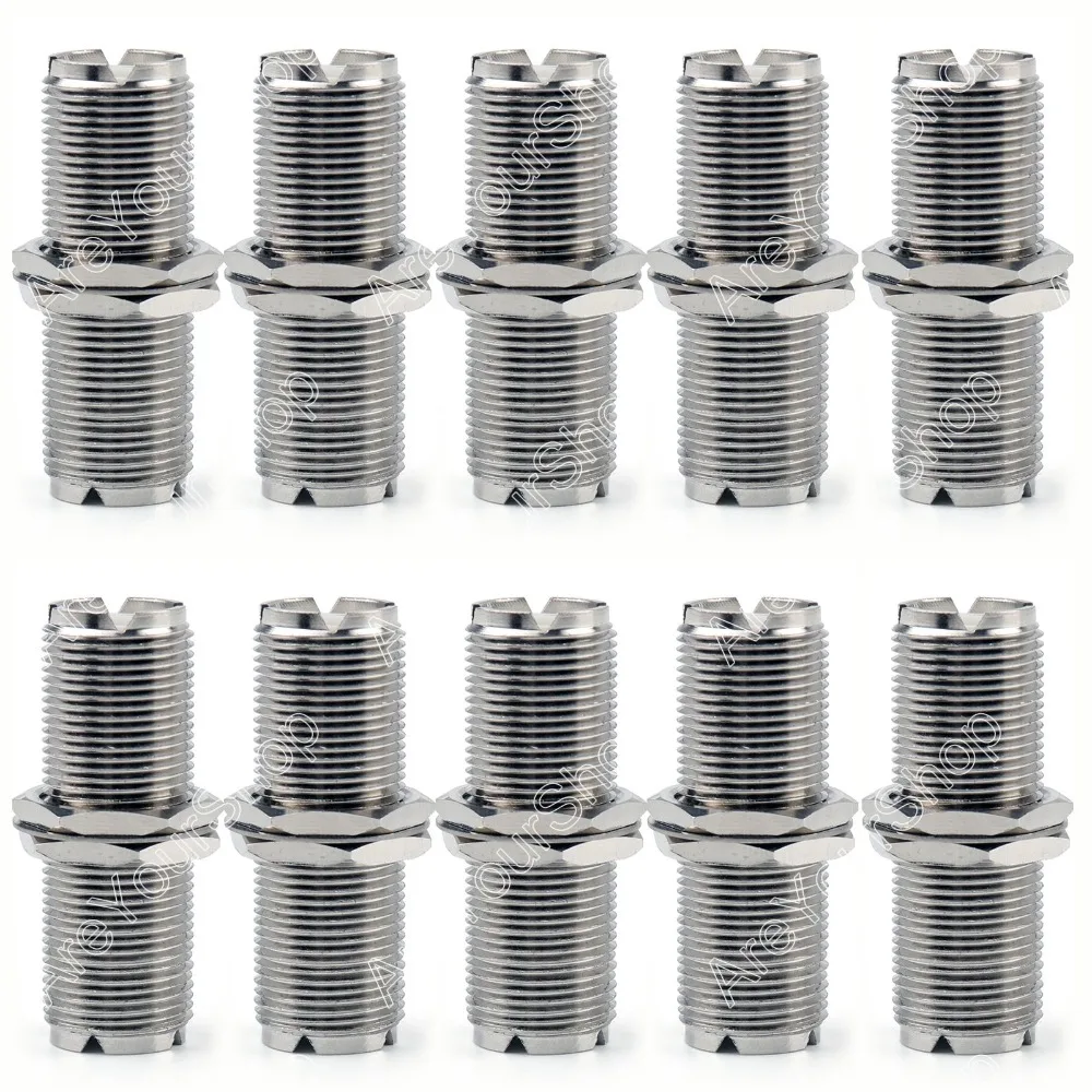

Areyourshop Sale 10 PCS Adapter UHF Female Nut To SO239 Jack Nut Panel Mount Connector Straight F/F