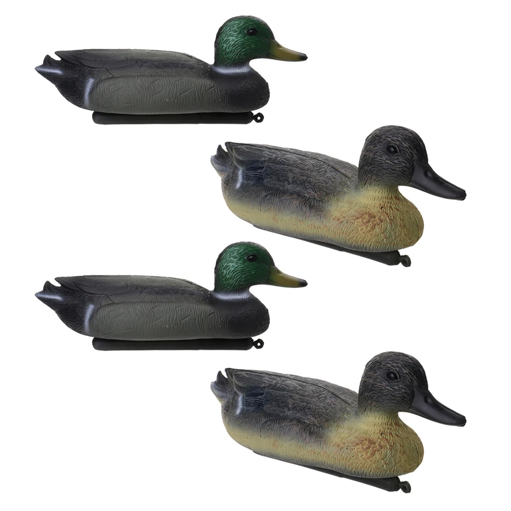 4 Pcs 3D PE Duck Decoy Floating Lure for Outdoor Hunting Fishing Photography 36 x 15 x 15cm