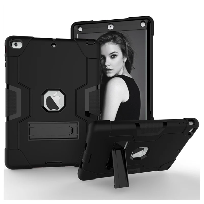 Case For iPad Air 1iPad 5 A1474 A1475 A1476,High-Impact Shockproof 3 Layers Soft Rubber Silicone+Hard PC Protective Cover Shell (16)
