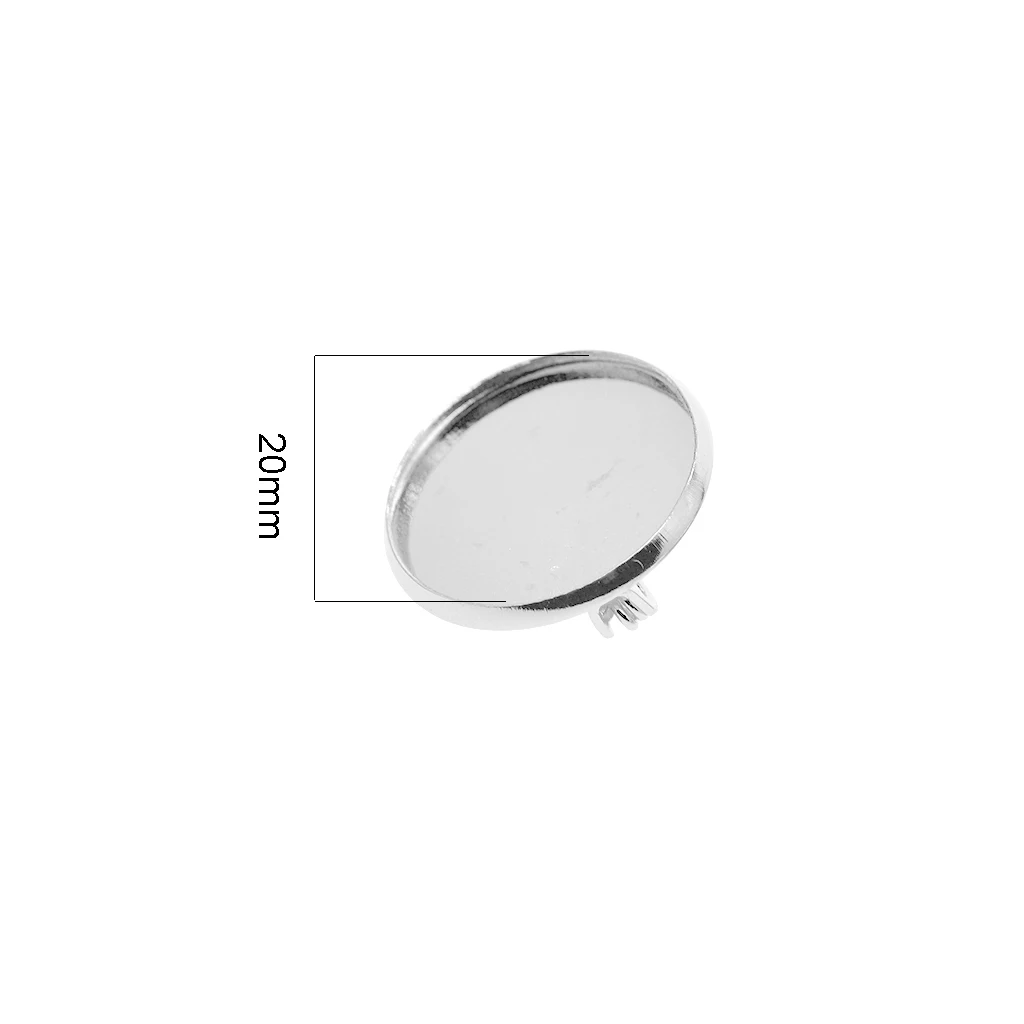20mm Basic Brooch Base Craft Making Pin Back Parts Badge Button Breastpin Supplies 10 Pieces
