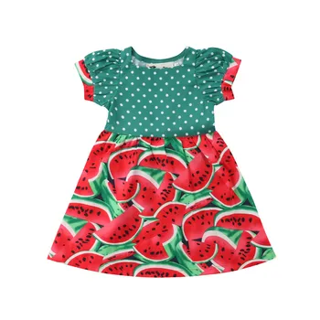 

Toddler Infant Kids Baby Girls Summer Dress Princess Wedding Party Printed Watermelon Girl Dresses 0-3T