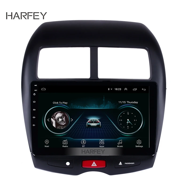 Автомобильный мультимедийный плеер Harfey 10 1 дюйма Android 8 для Mitsubishi ASX Peugeot 2010 с Wi Fi GPS
