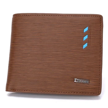 

Brand Men Short Wallets Casual PU Leather Card Purse Photoes Holders Male Brown Blue Gift Wallets portable wallet travel 724-1