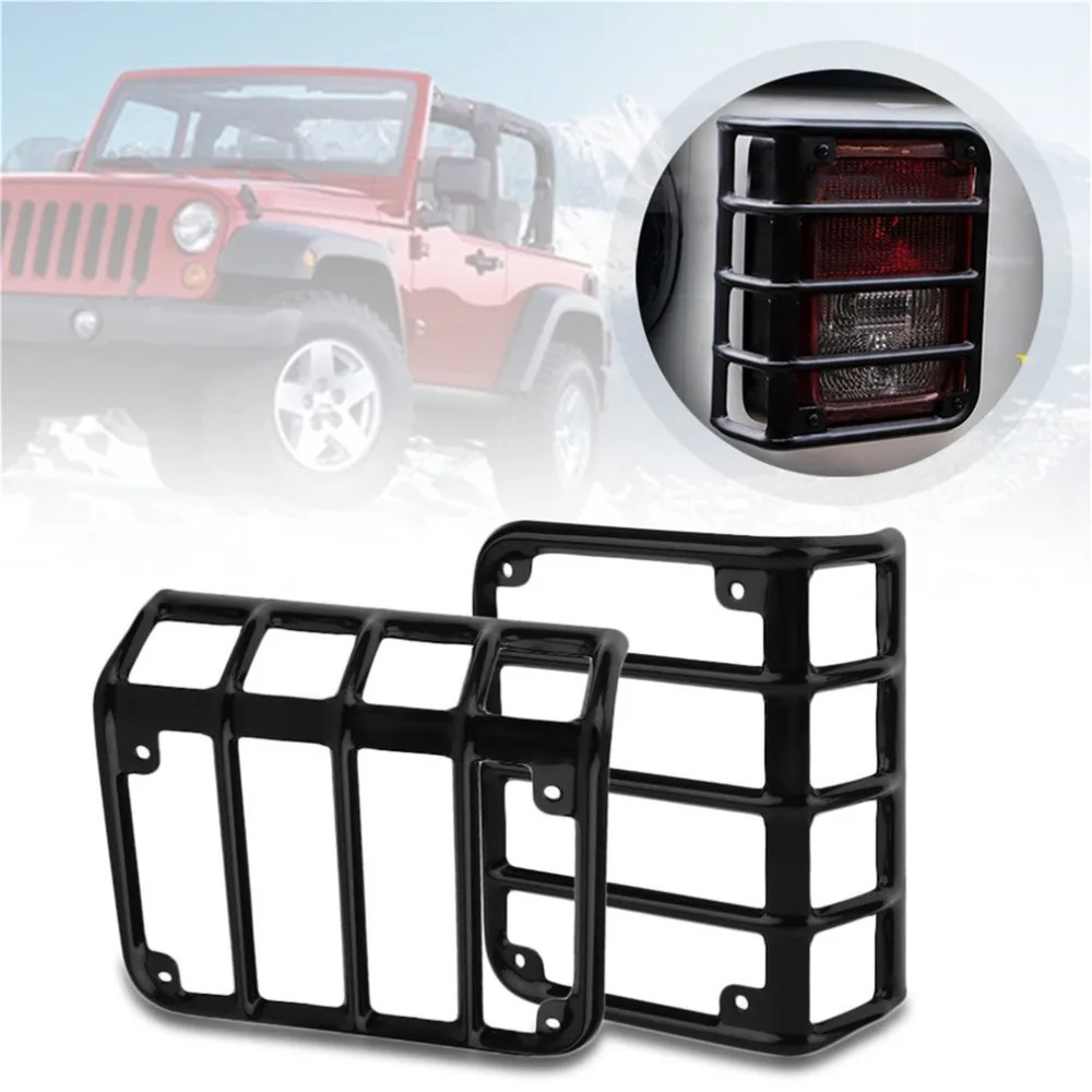 

2pcs Auto Car Tails Light Rear Lamp Cover Protecting Lights Guards For Jeep For Wrangler 07-16 Compatible Automobile Accessories