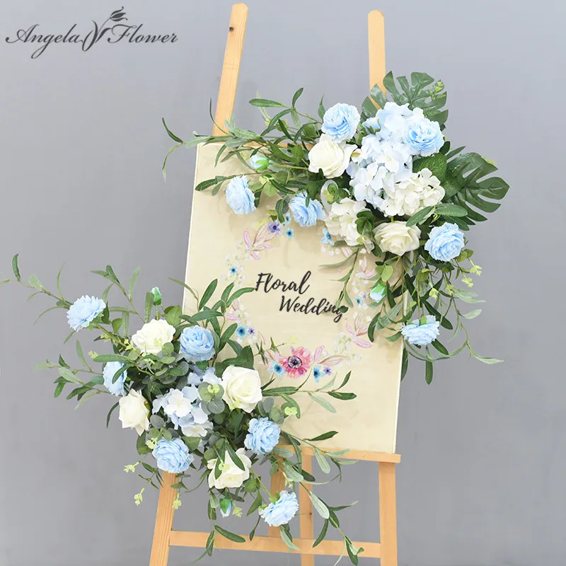 

DIY wedding props wedding welcome card flowers hotel water sign creative sign floral decoration road lead flores artificial wall