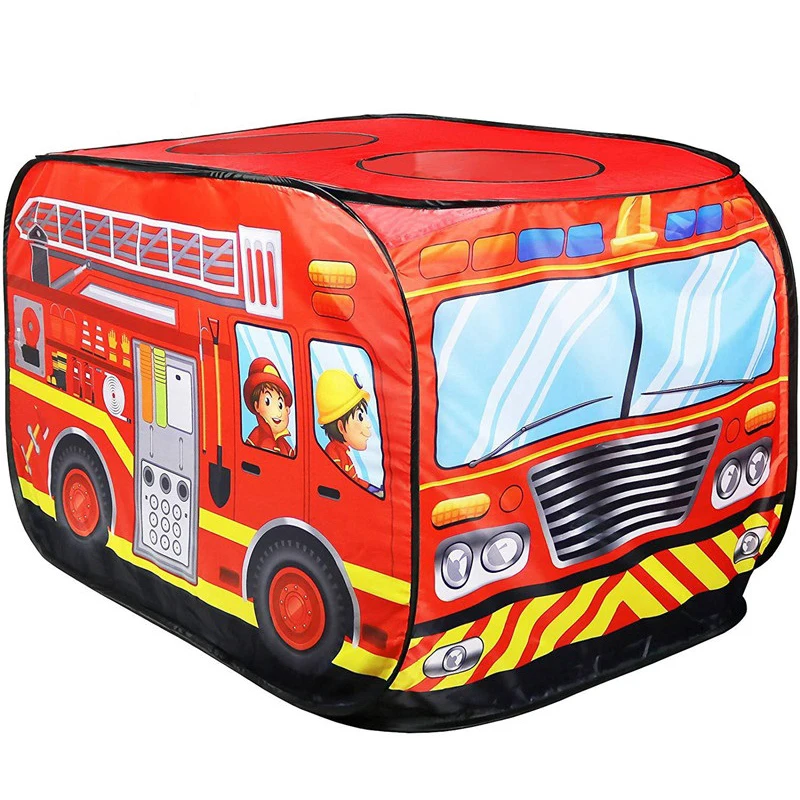 price cut  Game House Play Tent Fire Truck Police Bus Foldable Pop Up Toy Playhouse Cloth Children's Toy Tent 