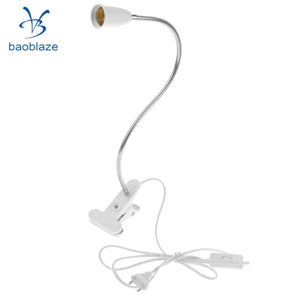 유연한 조명 홀더 소켓, E27, 간단한 스위치 디자인 클립 램프, 터치 컨트롤, EU 플러그 