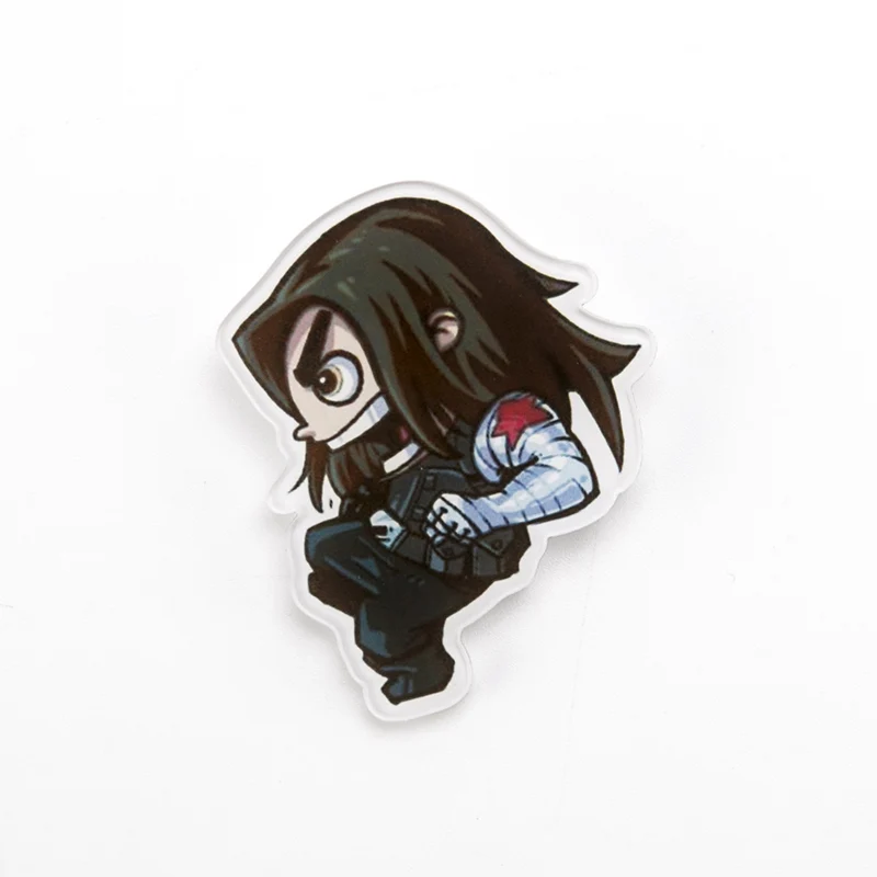 Marvel Badges Avengers Brooch Pins Thor Pin Movie Endgame Jewelry Iron Man Captain America Spiderman Brooches For Women Men Gift - Окраска металла: Winter Soldier