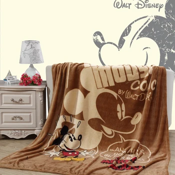 

Disney Brown Coral Fleece Mickey Mouse Plush Bed Blanket Sleeping Covers Fuzzy Throws on Bed/Sofa/Plane Flatsheet for Kids Bed