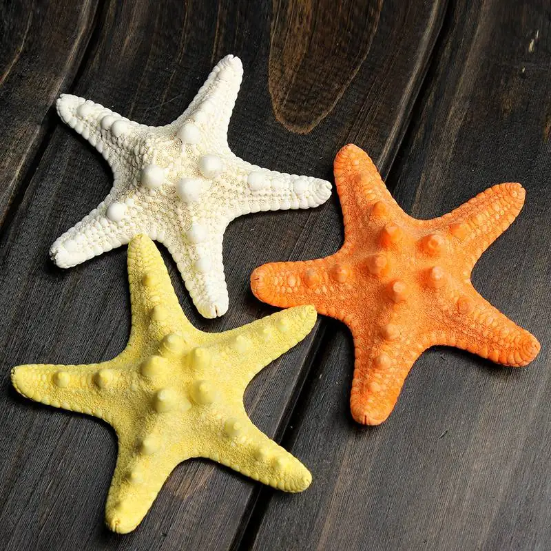 

KiWarm 1PC Colorful Mediterranean Natural Crafts Shell Artificial Sea Star Fish Tank Aquarium Ornaments Wedding Party Home Decor