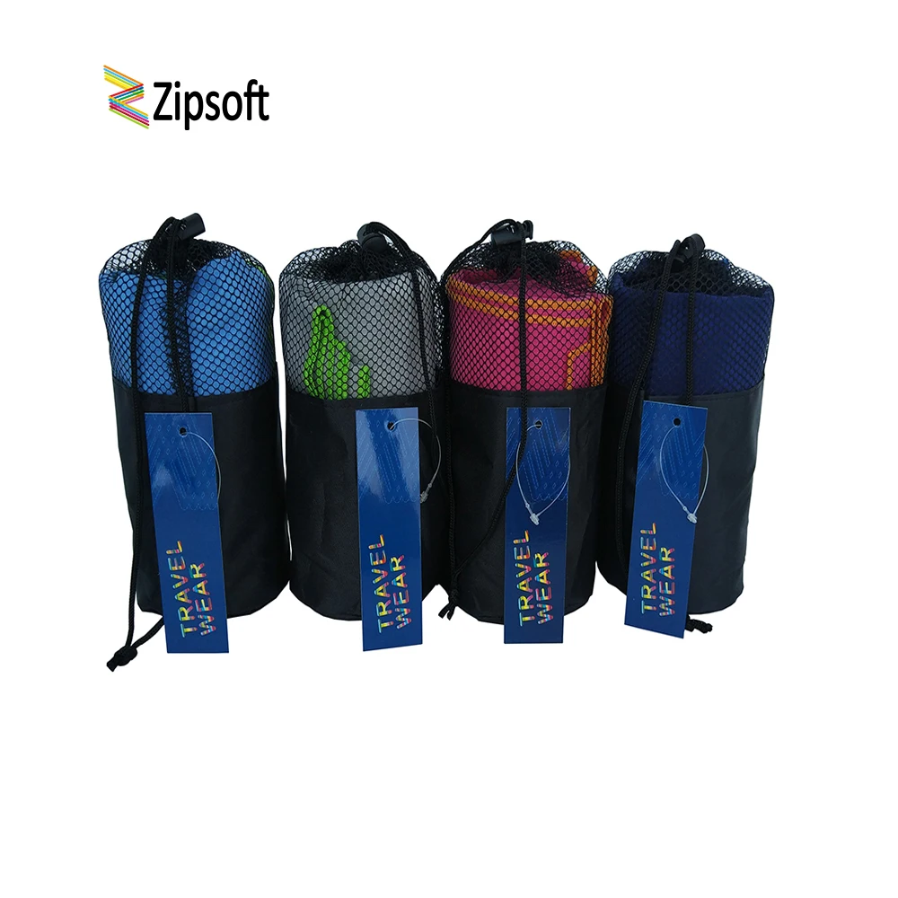 Toalhas de Praia com Bolsa de Ginásio de Esportes de Microfibra Zipsoft Wraps Adultos Piscina Viagem Camping Esportes Quick Dry Cabelo Washrag Mat