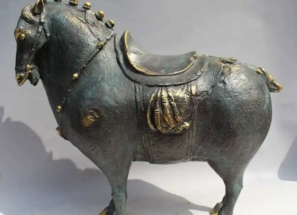 

China Western Pure Bronze Copper Art Decoration Abstract Horse Statue Sculpture