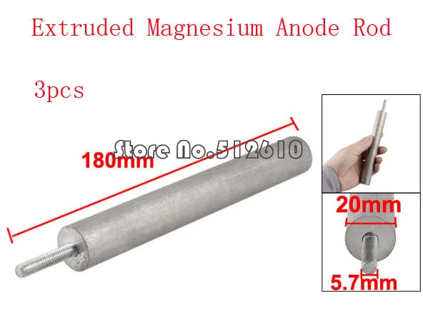 

20mm Shank Diameter Silver Tone Aluminum Casting Magnesium Rod for Heatexchanger 3pcs