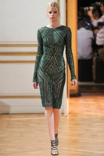 Ph09424 zuhair murad 2013 осень/зима от кутюр длинные рукава полностью блестки длина