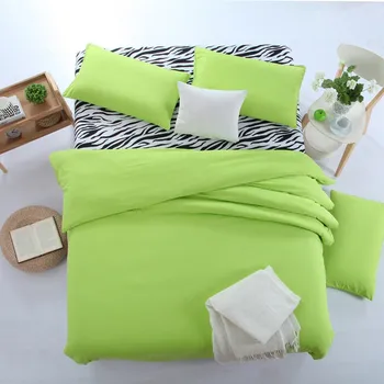 

Pure Color Home Textile Green Printed 3/4pcs Bedding Set Bed Cover Bed Sheet Duvet Cover Pillowcase Bed Linen Bedclothes Queen
