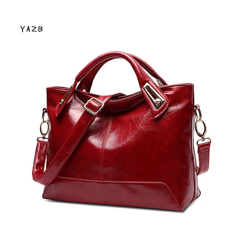 

Vintage Oil Wax Pu Leather Messenger Bag Women Leather Bag New Fashion Trend High Quality Famous Women single Shoulder Cross H