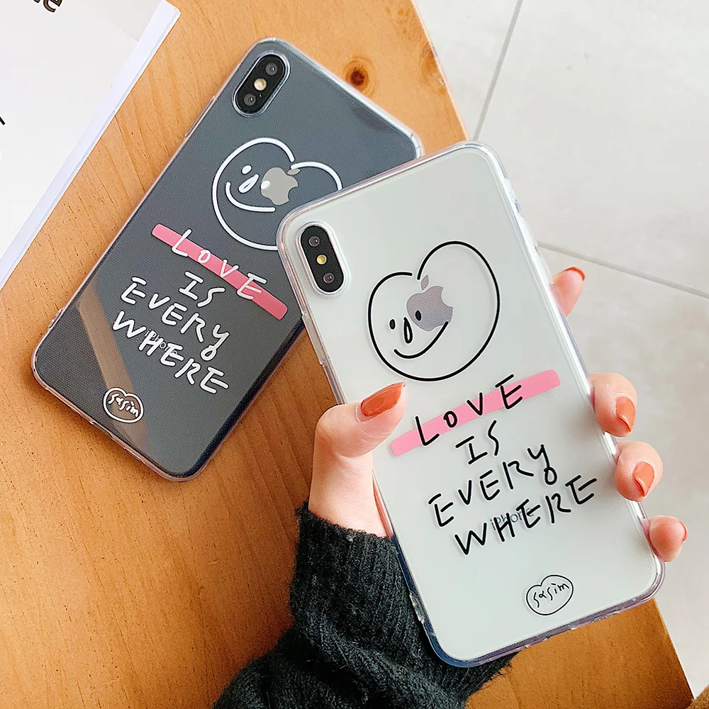 KIPX1103_9_JONSNOW Phone Case For iPhone 6S 7 8 Plus Love Pattern Clear Soft Silicone Cover Cases for iPhone X XR XS Max Capa Fundas