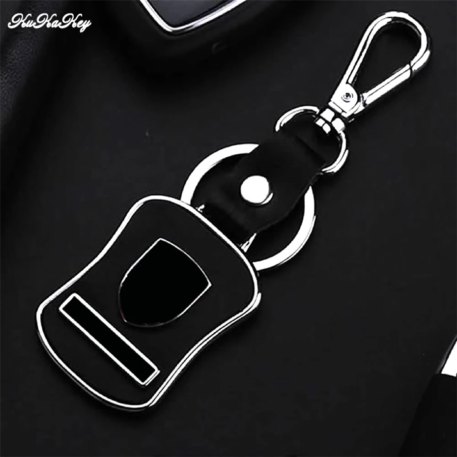 

For Porsche Design Original Cayenne Boxster P5000 Leather Keyring Car Emblem Key Chain Rings Fob Key Holder Keychain