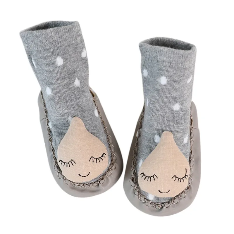 Детские Носки с рисунком; нескользящие носки для новорожденных девочек и мальчиков; тапочки; ботинки - Цвет: H