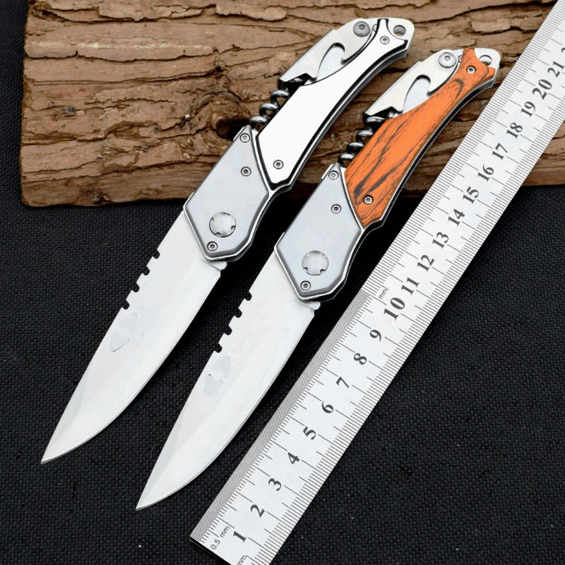 M9 Survival Knife With Led Light 440C Steel Blade Pocket Folding Knifes Hunting Tactical Knives