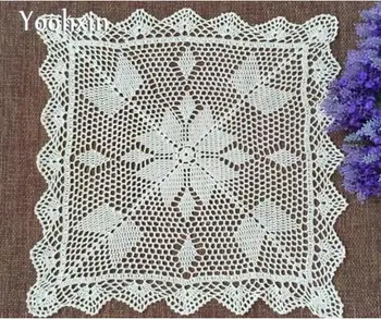 

Modern white crocheted table cloth doilies cover kitchen lace cotton square tea tablecloth dining home Christmas wedding decor