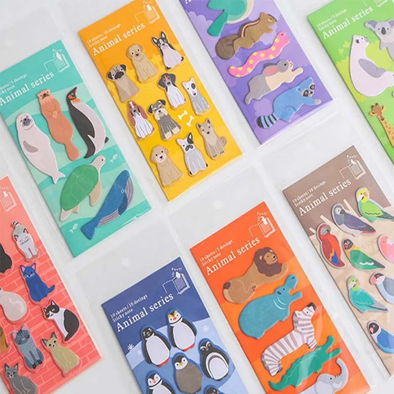 

24 pcs/lot Cat Dog Memo pad N Times sticky notes planner Cute Animal paper Label Stationery Sticker Notepad school supplies