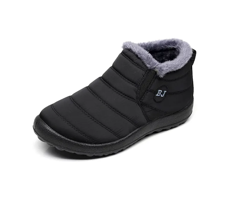 Большие размеры 35-46; женские ботинки; женская зимняя обувь; теплые зимние ботинки; водонепроницаемые лыжные ботильоны с плюшевой подкладкой на нескользящей подошве - Цвет: Women black