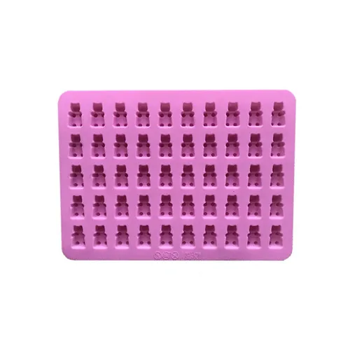 New Colorful 50 Cavity Cartoon Animals Silicone Grids Gummy Bear Chocolate Mold Cute Candy Maker Ice Tray Jelly Mould Cake Tools - Цвет: Фиолетовый