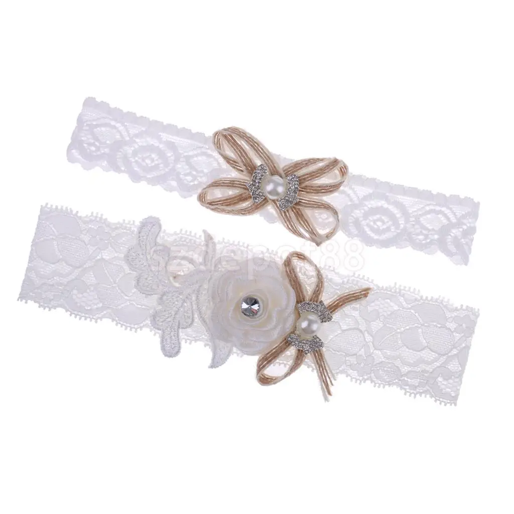 Wedding Bridal White Lace Garter Set Keepsake & Toss Party Accessories S/M/L/XL