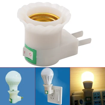 

1X E27 Light Socket To US Plug Holder Adapter Converter ON/OFF For Bulb Lamp
