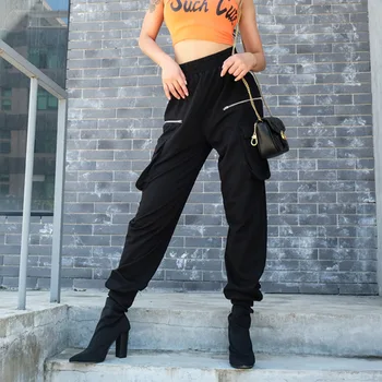 

Casual Loose Black Harem Pants Capri Elastic High Waist Trousers Women Streetwear Female Joggers Fashion Sweatpants