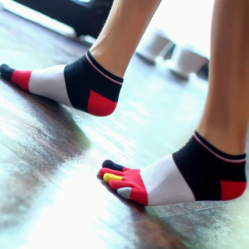 

3 Pairs Summer New Five Finger Socks Cotton Men's Breathable Comfortable Sweat High-quality 5 Toe Ankle Toe Socks
