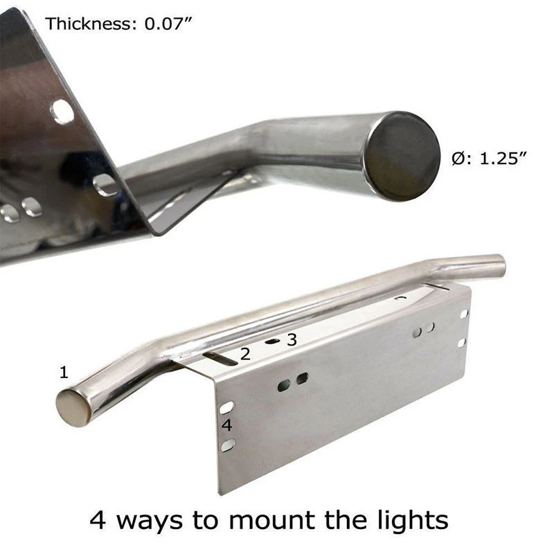 JXLCLYL Car Bull Bar Front Bumper License Plate Mount Bracket Light Holder Chrome