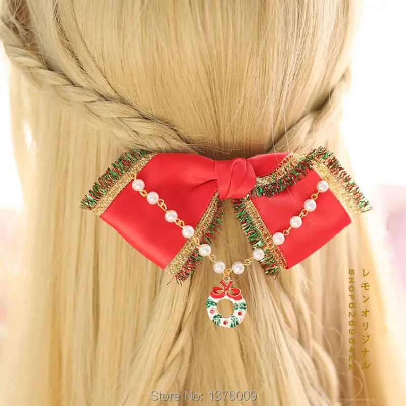 

Lolita Hairpin Super Sweet Girls Headband For Christmas New Year Victoria Style Vintage Retro Bowknot Hair Decor KC Cosplay