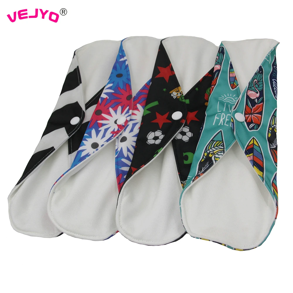 

VEJYO 5PCS/lot Washable Reusable Sanitary Pads PUL Waterproof Regular Flow Cloth Menstrual Pads Napkin Women Health Care