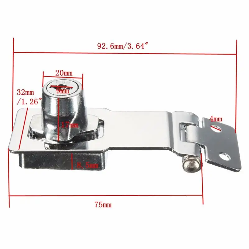75 мм/105 мм Нержавеющая сталь покрытие безопасности самоблокирующиеся Засов Скоба 2 Ключи блокировки сарай шкаф замок двери/ сарай/ворота/Ван блокировки