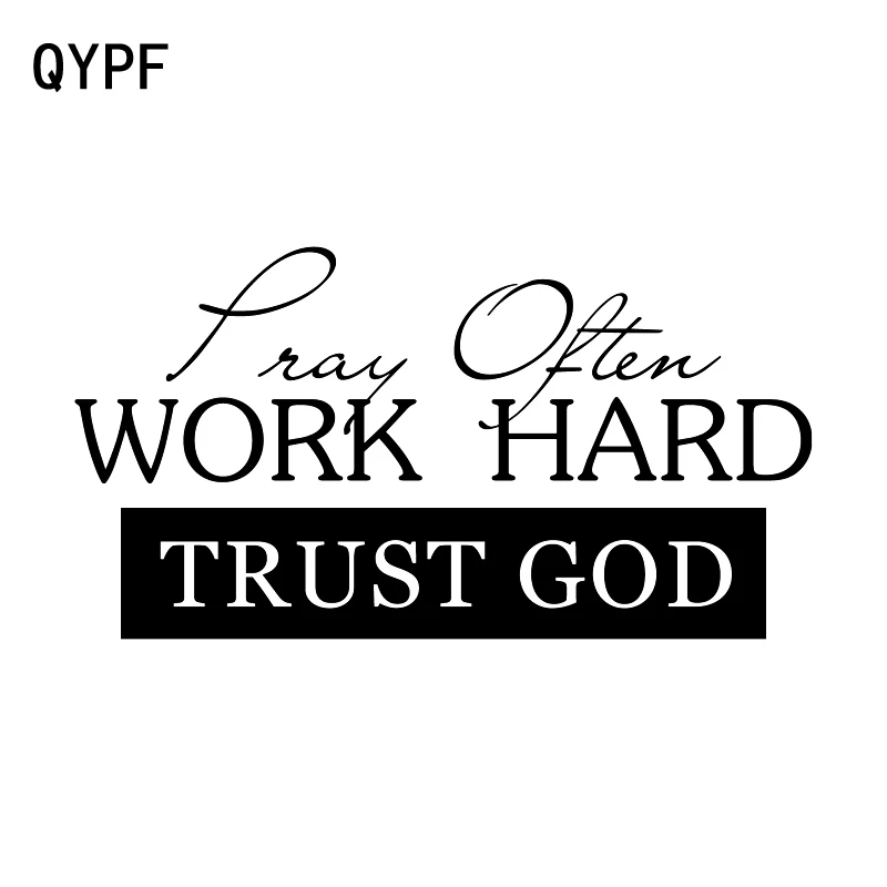 QYPF 17cm*9.1cm Pray Often God Fashion Fun Personality Decoration Vinyl Car Sticker Decal Black Silver C15-1674 | Автомобили и