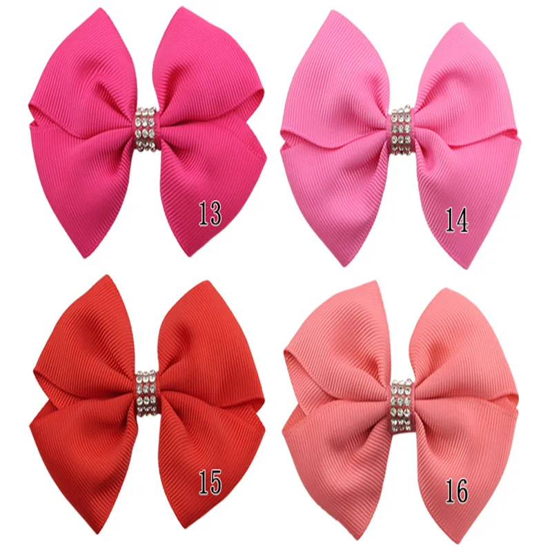 20Pcslot 3.6 Inch Colourful kids Boutique Ribbon Bows With Clip Hair Accessories For Baby Girls Children Hair Pins Hair Clip  (9)