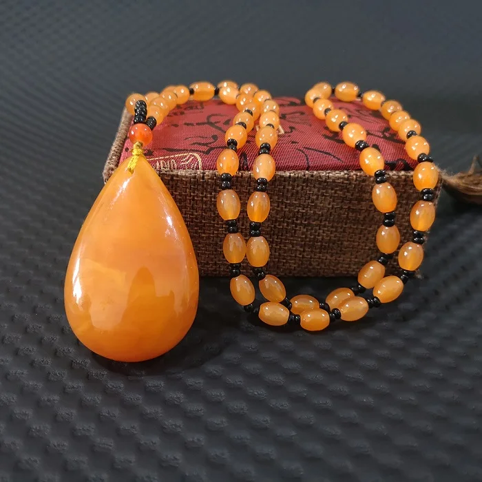 Имитация Подвеска из пчелиного воска ожерелье цепь из бисера Подвески ожерелье s женские ювелирные изделия подарок - Окраска металла: shuidi