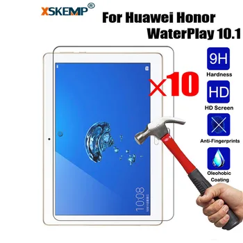 

XSKEMP 10Pcs/Lot For Huawei Honor WaterPlay 10.1 9H Shockproof Toughened Real Tempered Glass Tablet Film Clear Screen Protector
