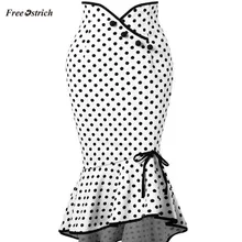 Одежда страуса женская юбка Модные женские сексуальные повседневные платья в горошек оборки облегающие бедра вечерние юбки летние юбки