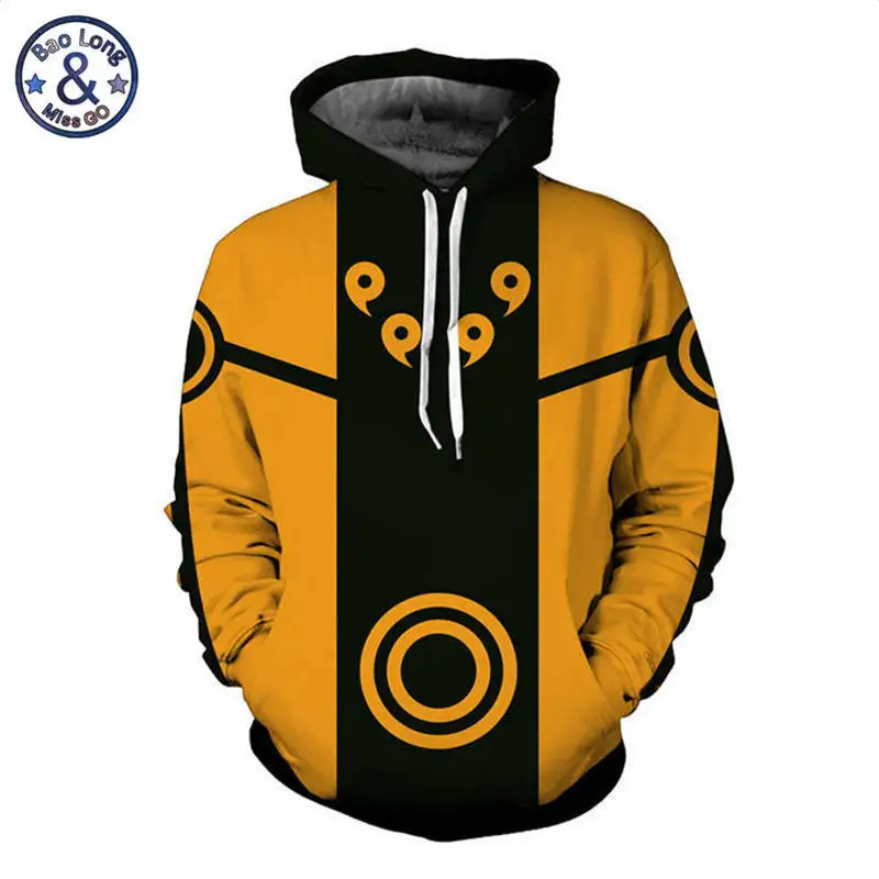 

Men Animation Naruto Hoodies Sweatshirts Uchiha Syaringan Hooded Outwear Boy Cartoon Hokage Ninjia Pullover Casual Tracksuits