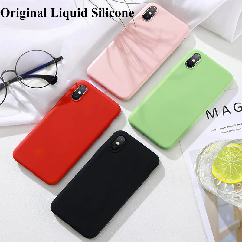 

Original Liquid Silicone Case For Oppo R11 R11S R15 R17 Pro F9 A7X K1 R15X A5 A3S A7 RENO REALME 3 Soft TPU Candy Phone Cover