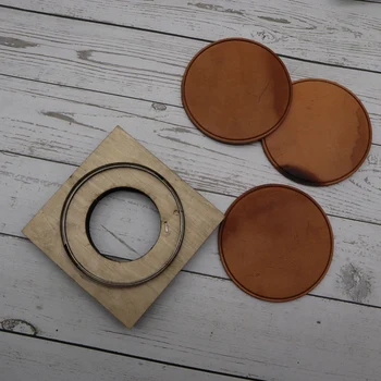 

DIY leather craft cup pad mat round line embossed die cutting knife mould hand machine punch tool template