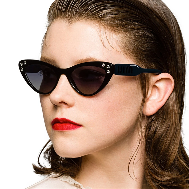 Модные женские солнцезащитные очки «кошачий глаз» Для женщин Брендовая Дизайнерская обувь Винтаж солнечные очки в стиле ретро Женская