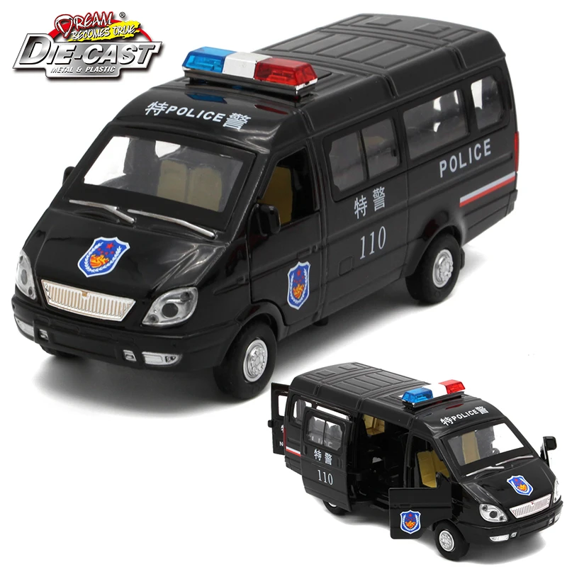  1/32 Scale Diecast Russian GAZ Gazel Police Ambulance Model Car For Boys Or Kids As Toys With Music