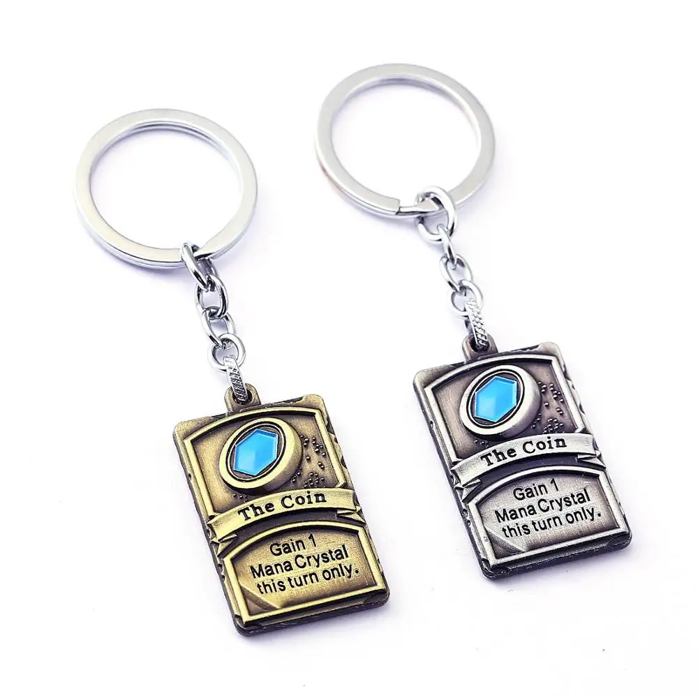 

2019 Hot Hearthstone Legend Exquisite Color Card Back Pattern printed series Keychain Car Backpack Key Decorative Pendant